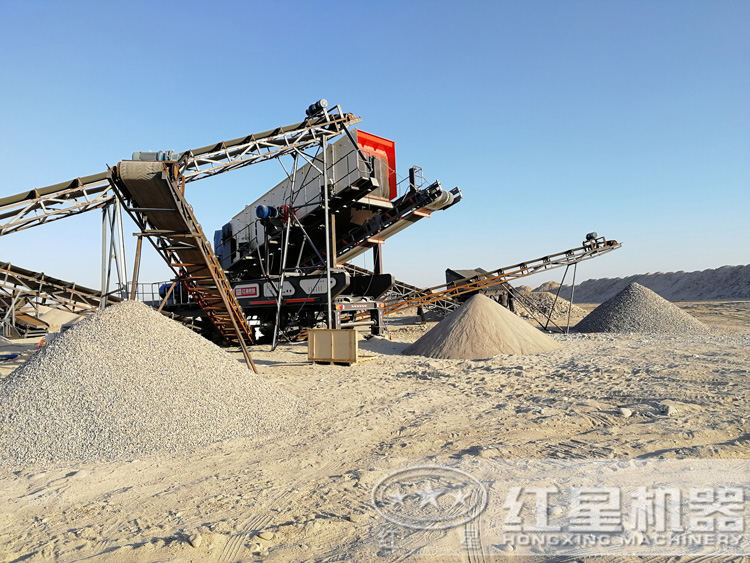 移動制砂機(jī)生產(chǎn)圖，多種制砂規(guī)格可以選擇