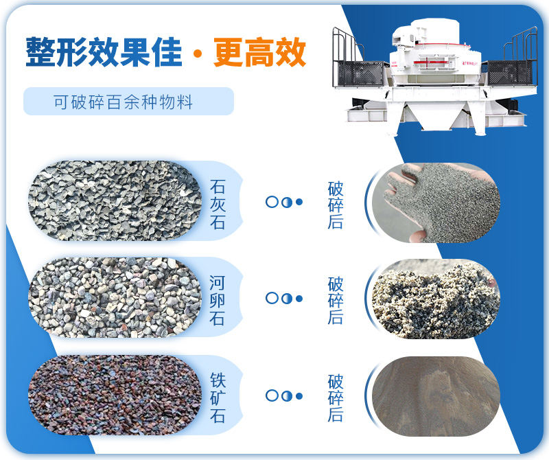 制砂機(jī)成品粒度多樣化，各種石料都不怕